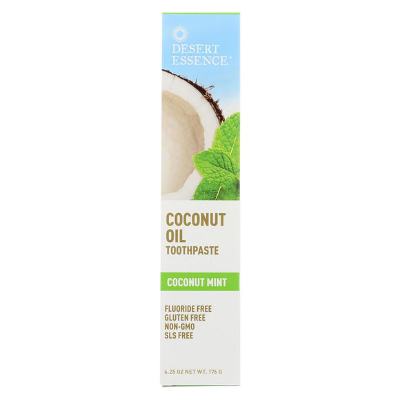 Desert Essence Coconut Oil Toothpaste - Mint - 6.25 Oz - Vita-Shoppe.com