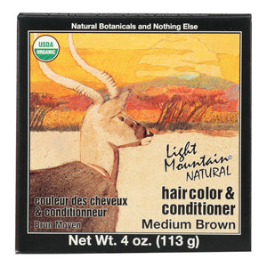 Light Mountain Organic Hair Color And Conditioner - Medium Brown - 4 Oz - Vita-Shoppe.com