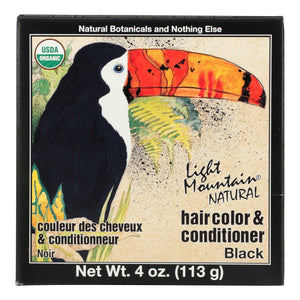 Light Mountain Hair Color-conditioner - Organic - Black - 4 Oz - Vita-Shoppe.com