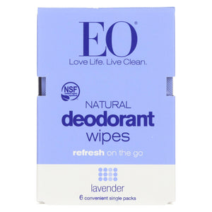 Eo Products Deodorant Wipe - Lavender - Case Of 12 - 6 Count - Vita-Shoppe.com