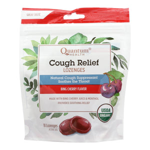 Quantum Research Organic Cough Relief Lozenges - Bing Cherry - 18 Count - Vita-Shoppe.com