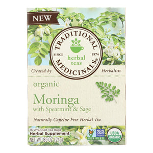 Traditional Medicinals Herb Tea - Organic - Moringa Spearmint Sage - Case Of 6 - 16 Bag - Vita-Shoppe.com