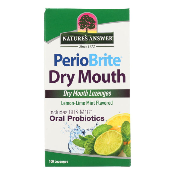 Nature's Answer Periobrite Lemon-lime Mint Flavored Dry Mouth Oral Probiotics  - 1 Each - 100 Ct - Vita-Shoppe.com