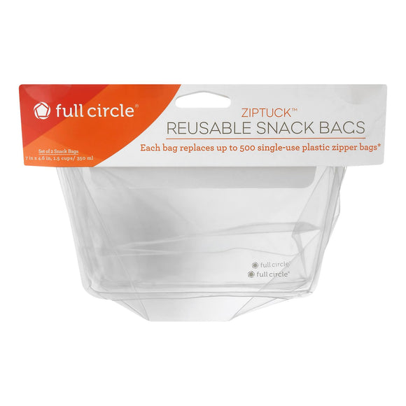 Full Circle Home - Ziptuck Reusable Snack Bags - Case Of 6 - 2 Count - Vita-Shoppe.com