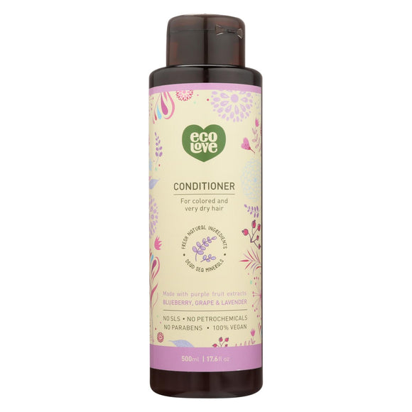 Ecolove Conditioner - Purple Fruit Conditioner For Colored And Very Dry Hair - Case Of 1 - 17.6 Fl Oz. - Vita-Shoppe.com