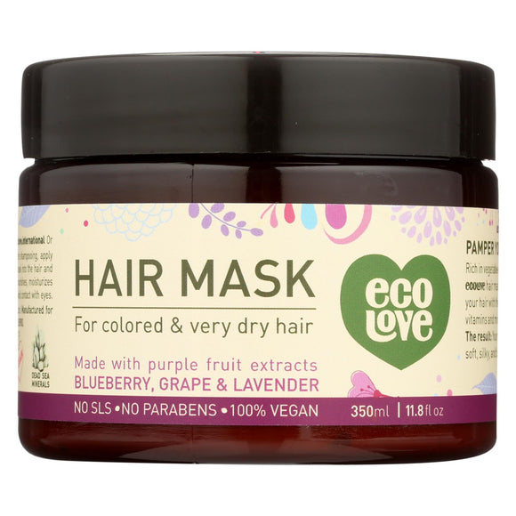 Ecolove Hair Mask - Purple Fruit Hair Mask For Colored And Very Dry Hair  - Case Of 1 - 11.8 Oz. - Vita-Shoppe.com