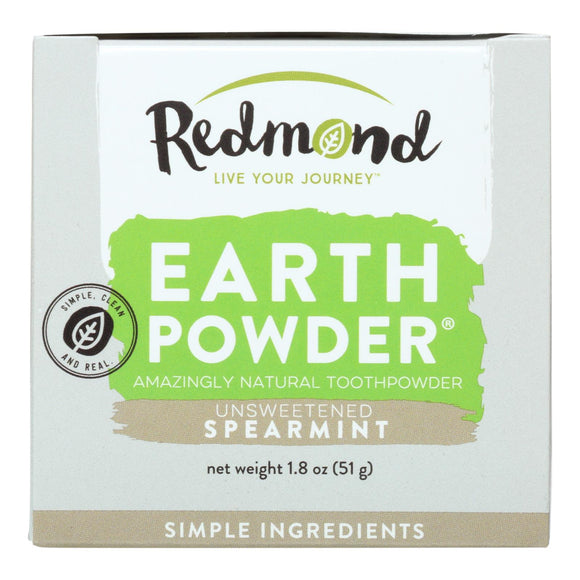 Redmond Earthpowder Toothpowder Spearmint  - 1 Each - 1.8 Oz - Vita-Shoppe.com