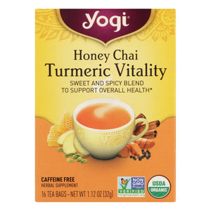 Yogi Tea - Organic - Honey Chai Turmeric - Case Of 6 - 16 Bag - Vita-Shoppe.com