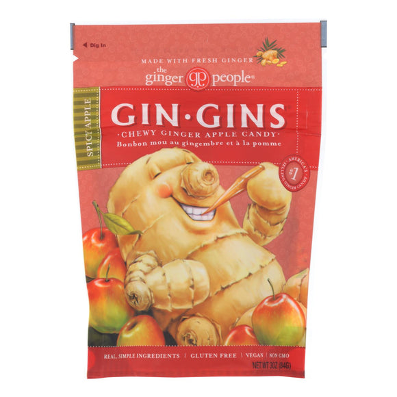 Ginger People Chewy Ginger Candy - Spicy Apple - Case Of 12 - 3 Oz. - Vita-Shoppe.com