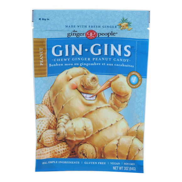 Ginger People Chewy Ginger Candy - Peanut - Case Of 12 - 3 Oz. - Vita-Shoppe.com