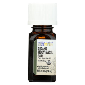 Aura Cacia Essential Oil - Holy Basil - Case Of 1 - .25 Fl Oz. - Vita-Shoppe.com