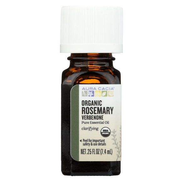 Aura Cacia Essential Oil - Rosemary, Verbenone - Case Of 1 - .25 Fl Oz. - Vita-Shoppe.com