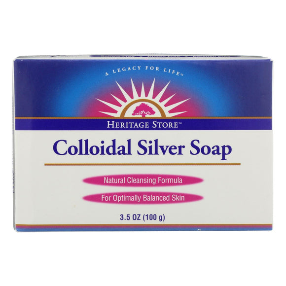 Heritage Store - Bar Soap Colloidal Silver - Case Of 3 - 3.5 Oz - Vita-Shoppe.com