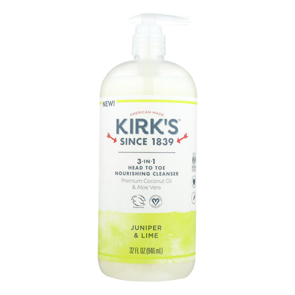 Kirk's Natural - 3-in-1 Cleanser Juniper Lime - 32 Fz - Vita-Shoppe.com