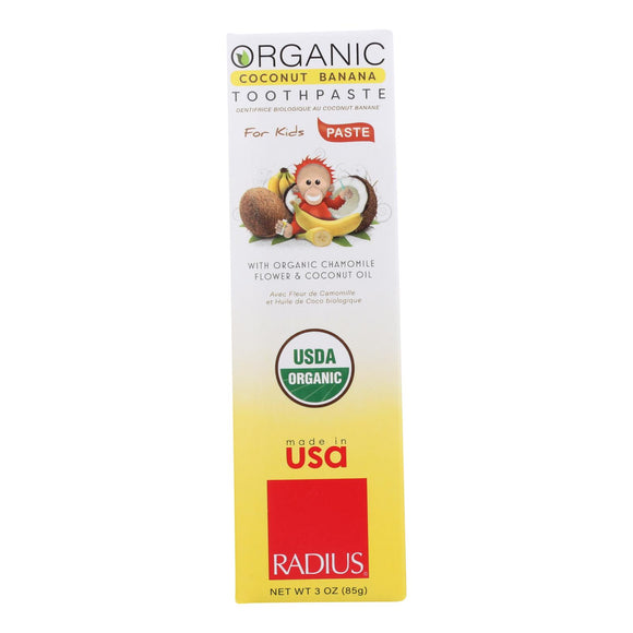 Radius Coconut Banana With Organic Chamomile Flower & Coconut Oil Toothpaste  - 1 Each - 3 Oz - Vita-Shoppe.com