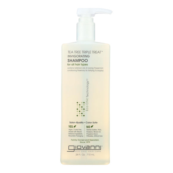 Giovanni Hair Care Products - Shampoo Tea Tree Invigorating - 24 Fz - Vita-Shoppe.com