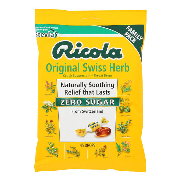 Ricola - Cghdrop Mnthrb Sugar Free W-stvia - Case Of 6 - 45 Ct - Vita-Shoppe.com