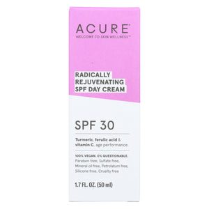 Acure - Spf 30 Day Cream - Radically Rejuvenating - 1.7 Fl Oz. - Vita-Shoppe.com