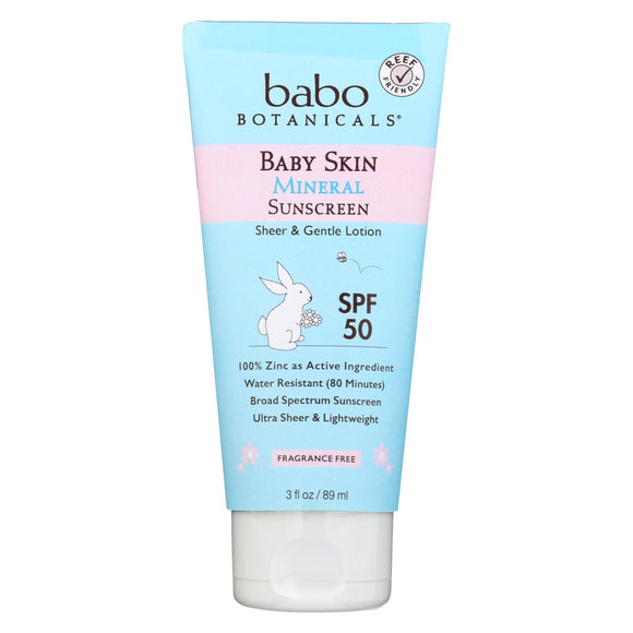 Babo Botanicals - Baby Skin Mineral Sunscreen - Spf 50 - 3 Oz. - Vita-Shoppe.com
