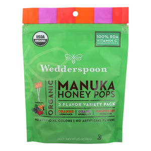 Wedderspoon Organic Makuna Honey Pops  - Case Of 6 - 4.15 Oz - Vita-Shoppe.com