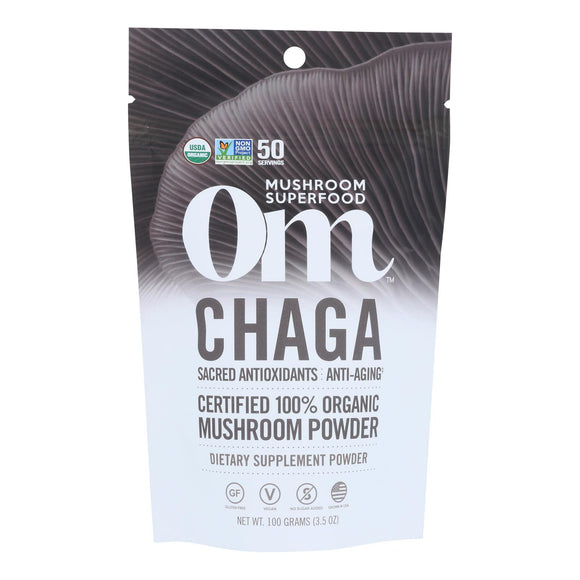 Om - Chaga Organic Powder 100grm - 1 Each - 3.5 Oz - Vita-Shoppe.com