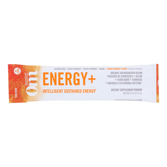 Om Organic Mushroom Nutrition Energy Citrus Orange Dietary Supplement Powder  - Case Of 10 - .21 Oz - Vita-Shoppe.com