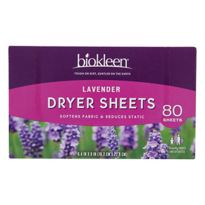 Biokleen - Dryer Sheets Lavender - Case Of 6 - 80 Ct - Vita-Shoppe.com