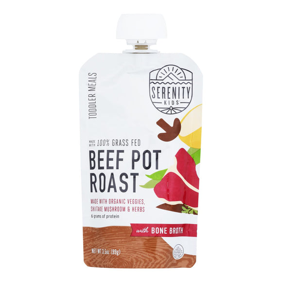 Serenity Kids - Peach Beef Pot Rst Bne Brth - Case Of 6-3.5 Oz - Vita-Shoppe.com