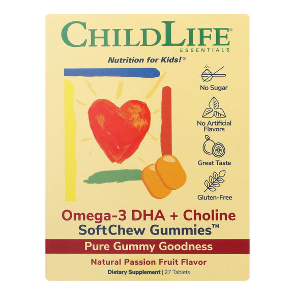 Childlife Essentials - Dha+choline Omega3 Sftmlt - 1 Each-27 Tab - Vita-Shoppe.com