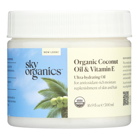 Sky Organics - Coconut Oil Organic Vitamin E Infused - 1 Each-16.9 Fluid Ounces - Vita-Shoppe.com