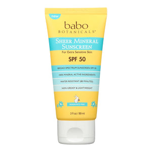 Babo Botanicals - Sunscrn Sheer Ltn Spf 50 - 1 Each-3 Fz - Vita-Shoppe.com