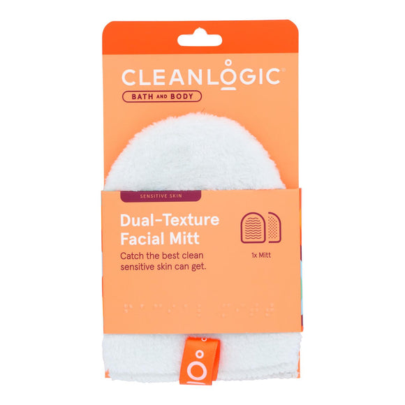 Cleanlogic - Facial Mitt Dual Texture - 1 Each-1 Ct - Vita-Shoppe.com