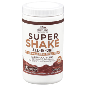 Country Farms - Super Shake Powder Chocolate - 1 Each-12.48 Oz - Vita-Shoppe.com