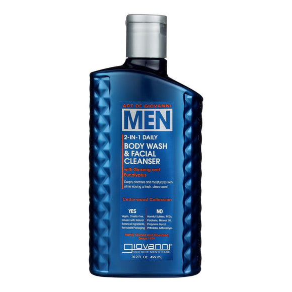 Giovanni Hair Care Products - 2n1 Body Wsh&face Men Cdwd - 1 Each-16.9 Oz - Vita-Shoppe.com