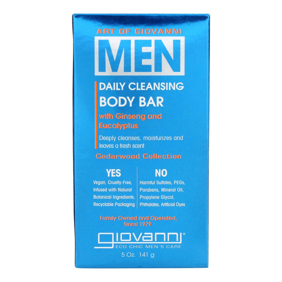 Giovanni Hair Care Products - Clns Body Bar Men Cdrwd - 1 Each-5 Oz - Vita-Shoppe.com
