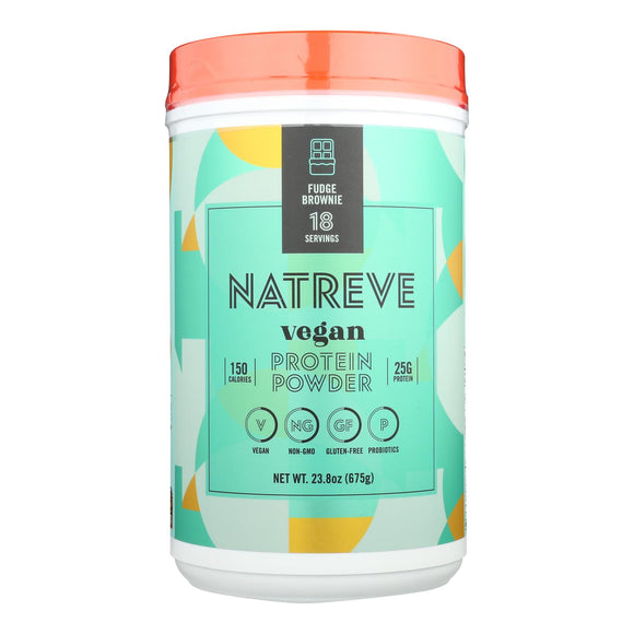Natreve - Protein Powder Fudge Brownie - Case Of 4-23.8 Oz - Vita-Shoppe.com