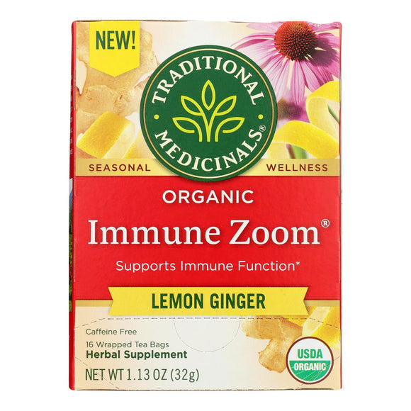 Traditional Medicinals - Tea Immune Ginger Lemon - Case Of 6-16 Bag - Vita-Shoppe.com