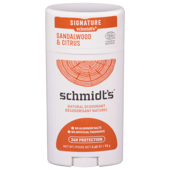 Schmidts - Deodorant Citrus Sandalwd Stk - 1 Each-2.65 Oz - Vita-Shoppe.com