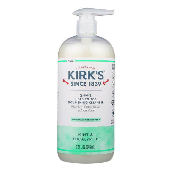 Kirk's Natural - 3-in-1 Cleanser Euclypt Mint - 1 Each-32 Fz - Vita-Shoppe.com