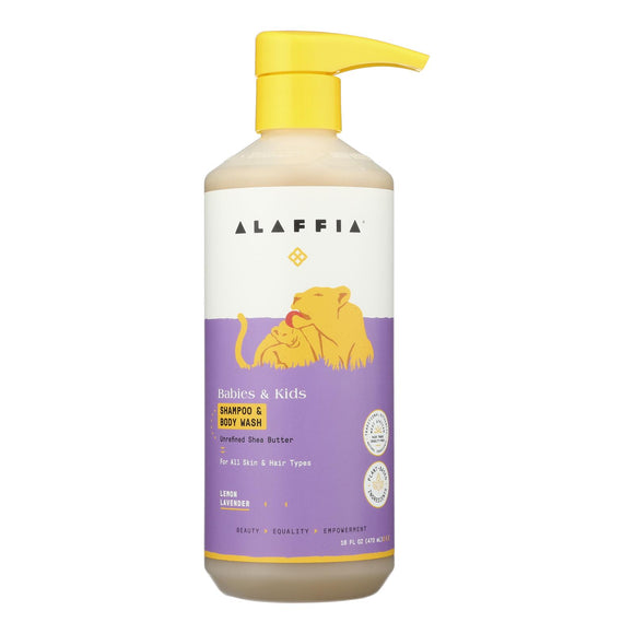 Alaffia - Kids Shampoo & Wash Lemon Lavender - 1 Each -16 Fz - Vita-Shoppe.com
