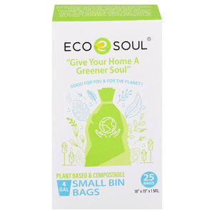 Ecosoul Home - Trsh Bags 4 Gl Cmpstble - Case Of 12-25 Ct - Vita-Shoppe.com