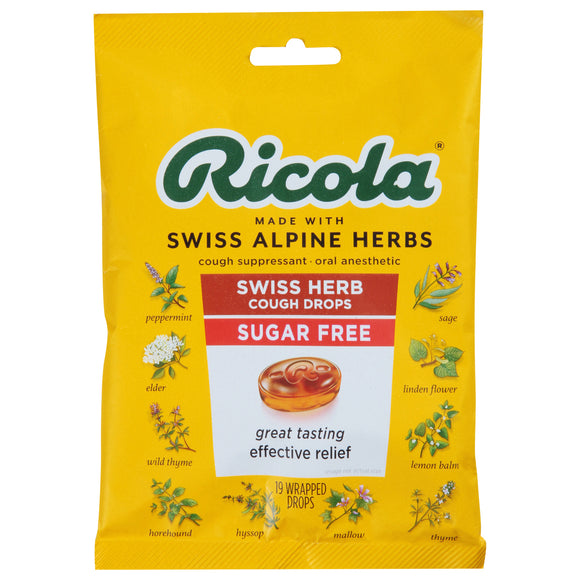 Ricola - Cough Drop Sugar Free Swiss Herb - Case Of 8-19 Ct - Vita-Shoppe.com