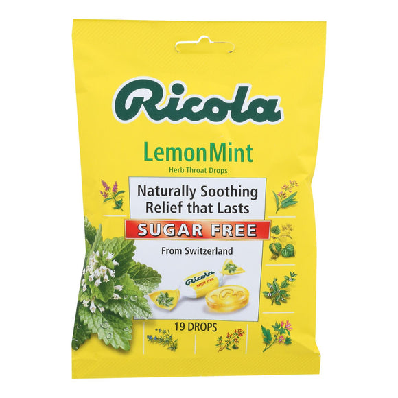 Ricola - Cough Drop Sugar Free Lemon Mint - Case Of 8-19 Ct - Vita-Shoppe.com