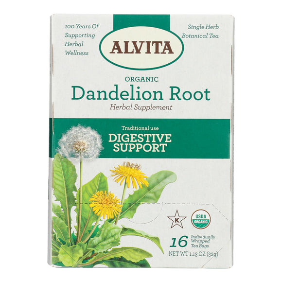 Alvita - Tea Organic 2 Herbal Dandelion - 1 Each-16 Bags - Vita-Shoppe.com
