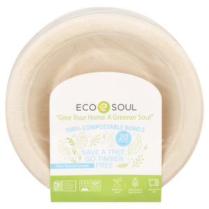 Ecosoul - Round Bowls 16 Oz Bagasse - Case Of 8-20 Ct - Vita-Shoppe.com