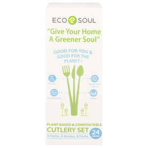 Ecosoul - Cutlery Set Compostable - Case Of 24-24 Ct - Vita-Shoppe.com