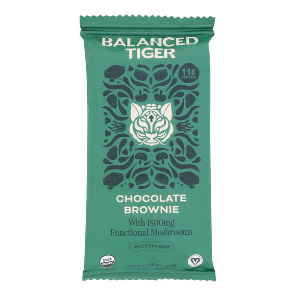 Balanced Tiger - Bar Part Chaga Chocolate Brownie - Case Of 12 - 1.55 Ounces - Vita-Shoppe.com