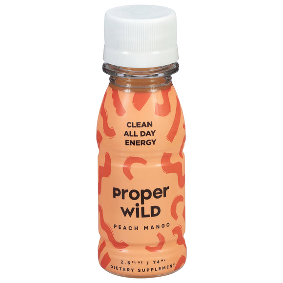 Proper Wild - Energy Shot Peach Mango - Case Of 12-2.5 Fluid Ounces - Vita-Shoppe.com