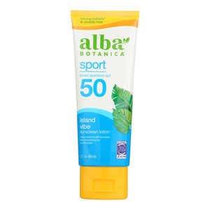 Alba Botanica - Sunscreen Lotion Sport Spf 50 - 1 Each-3 Fluid Ounces - Vita-Shoppe.com