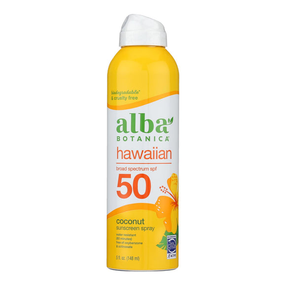 Alba Botanica - Sunscreen Spray Coconut Spf 50 - 1 Each-5 Fluid Ounces - Vita-Shoppe.com